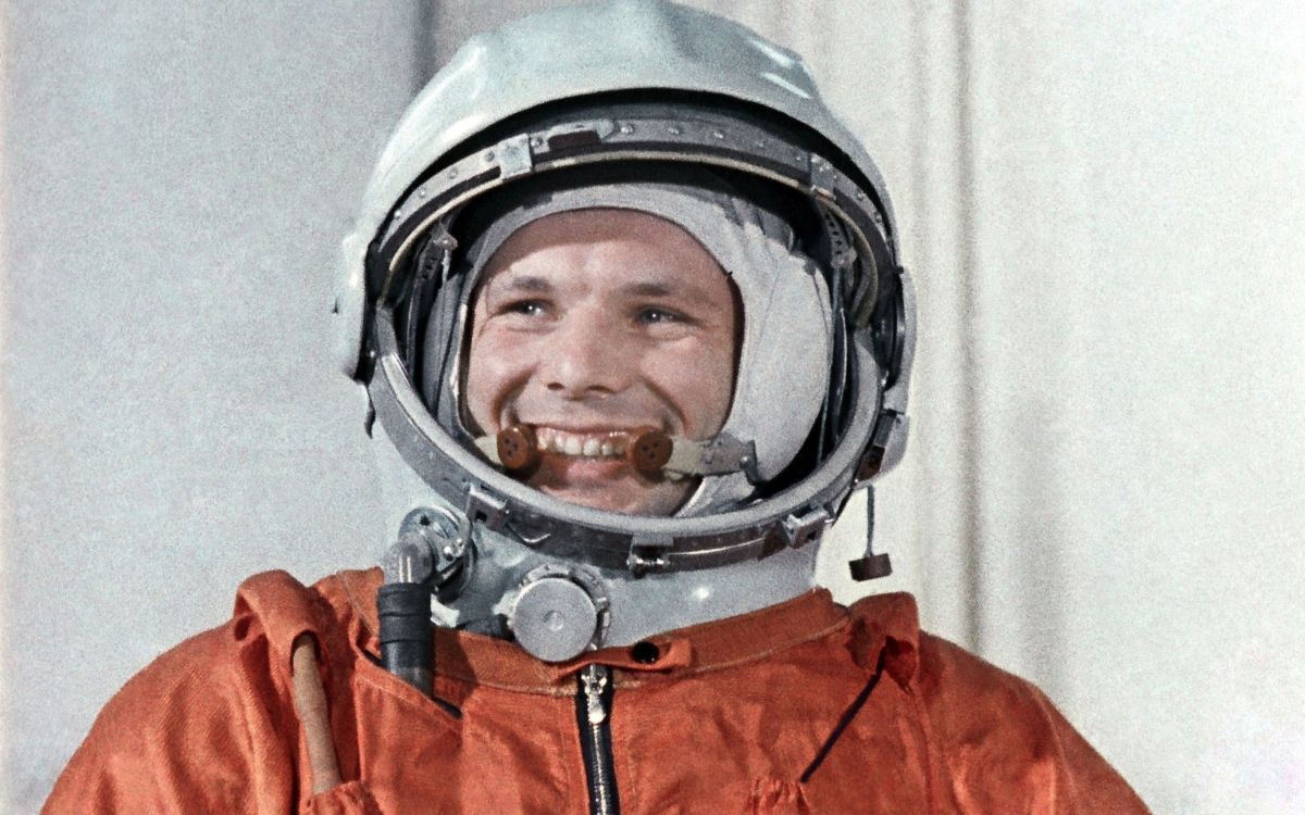 Il cosmonauta sovietico Jurij Gagarin, 12 aprile 1961.