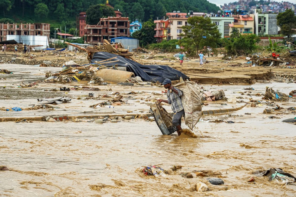 Un alluvione in Nepal nel 2024